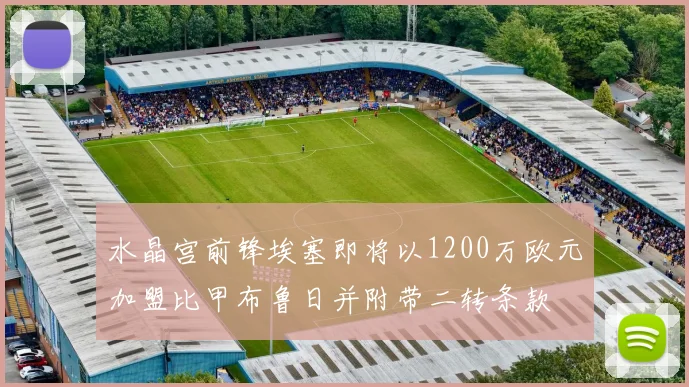 水晶宫前锋埃塞即将以1200万欧元加盟比甲布鲁日并附带二转条款